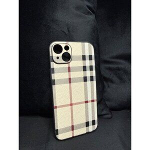 Plaid Pattern IPhone 15 Plus Case With Black TPU Frame & Textured Finish